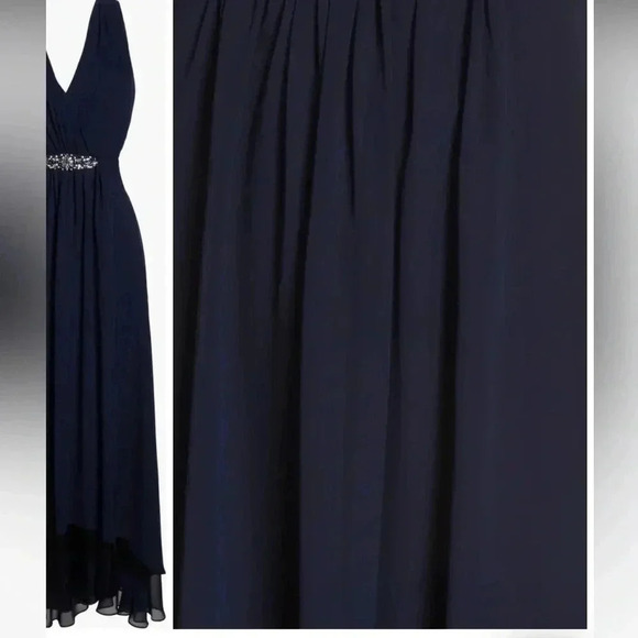 Eliza J high/low wrap look embellished chiffon dress sz 18 - Picture 12 of 13